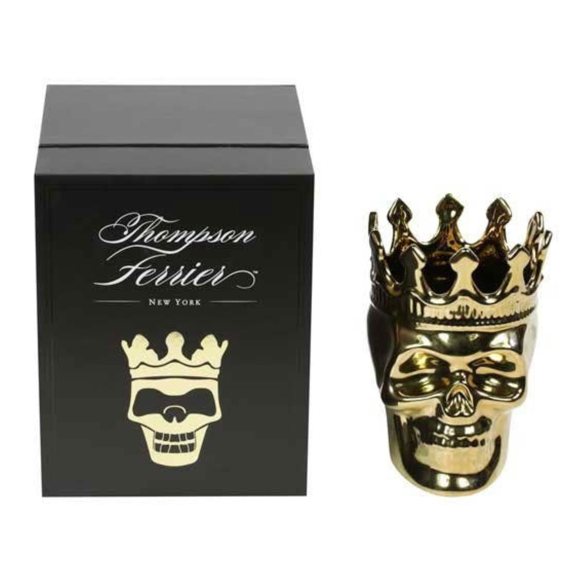 Gold Bonaparte Skull in Wood Charnel