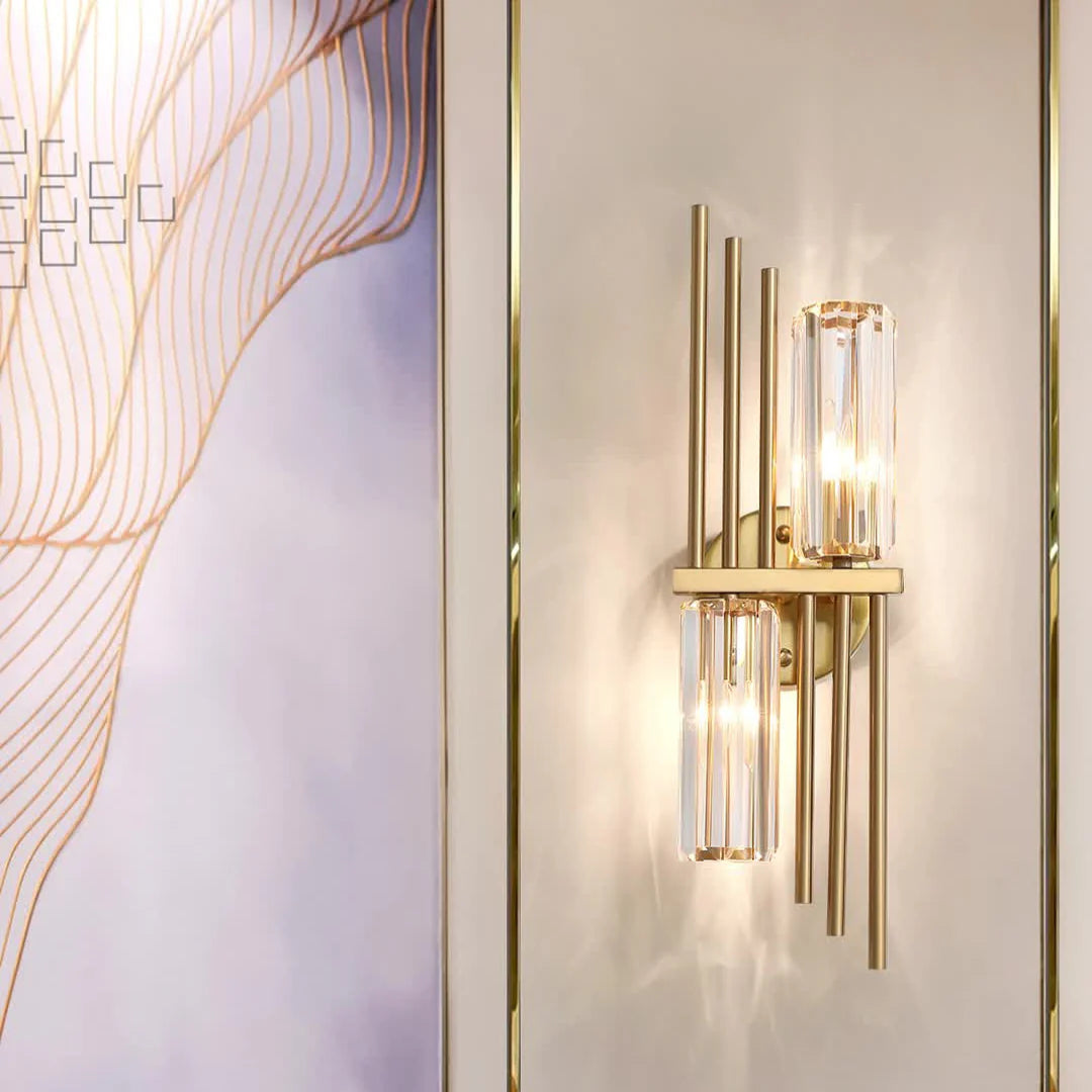 Three Crystal Wall Lamps