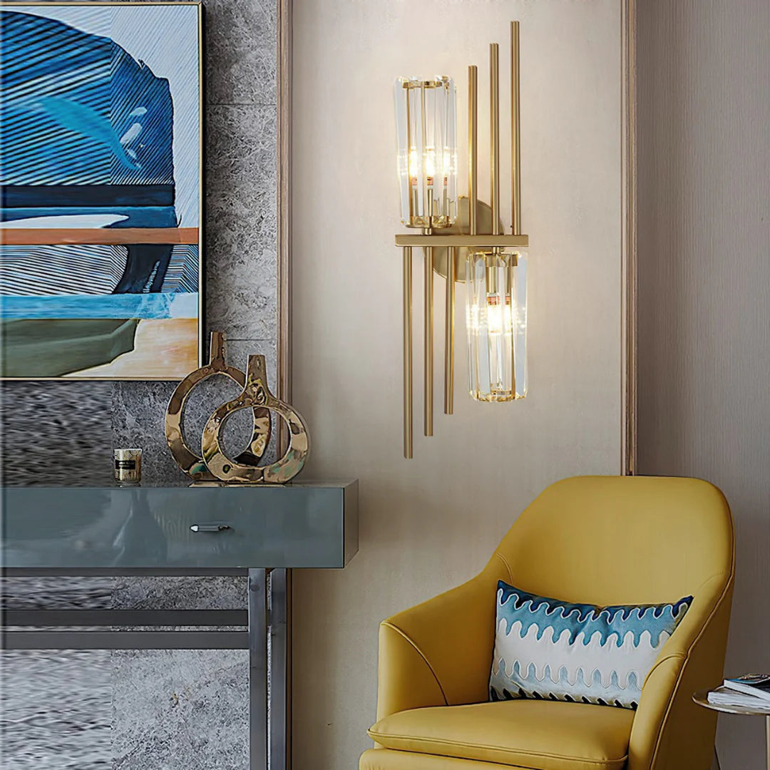 Three Crystal Wall Lamps