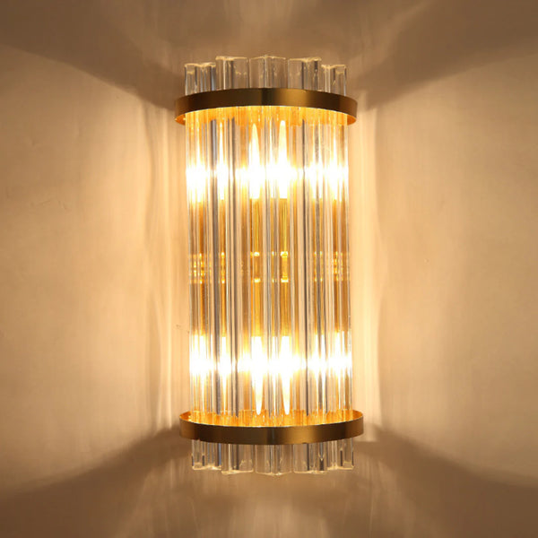 Three Sided Crystal Rod Wall Lamp