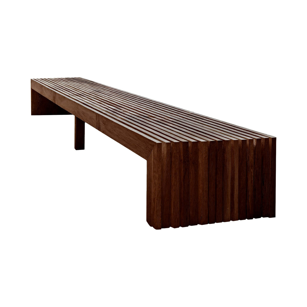 Tide Slat Solid Wood Outdoor Bench