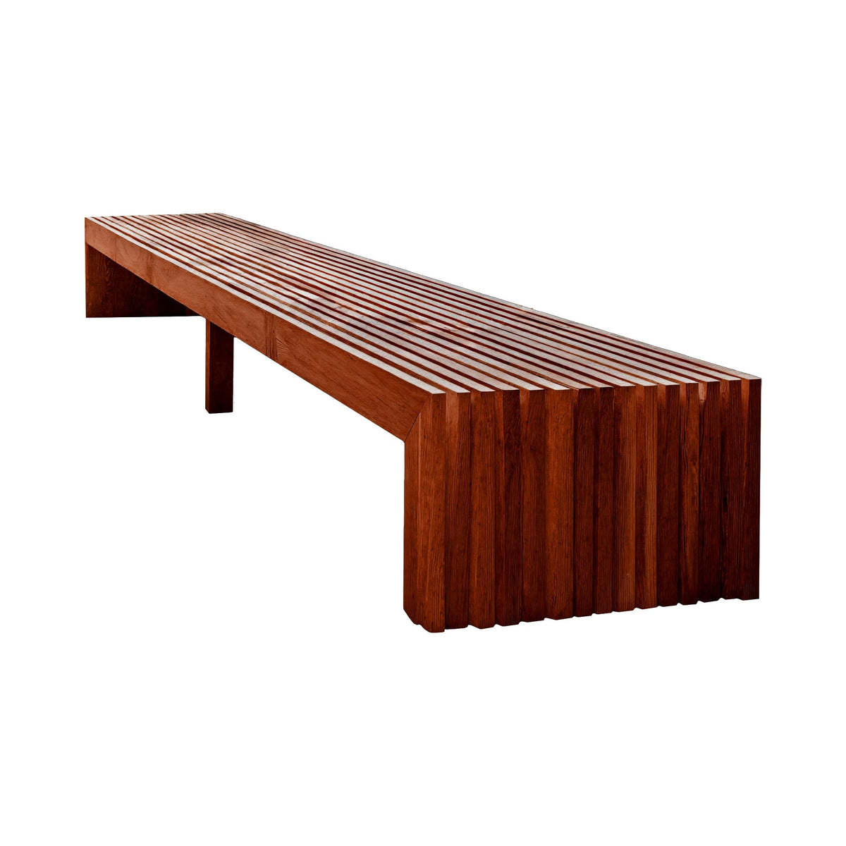 Tide Slat Solid Wood Outdoor Bench