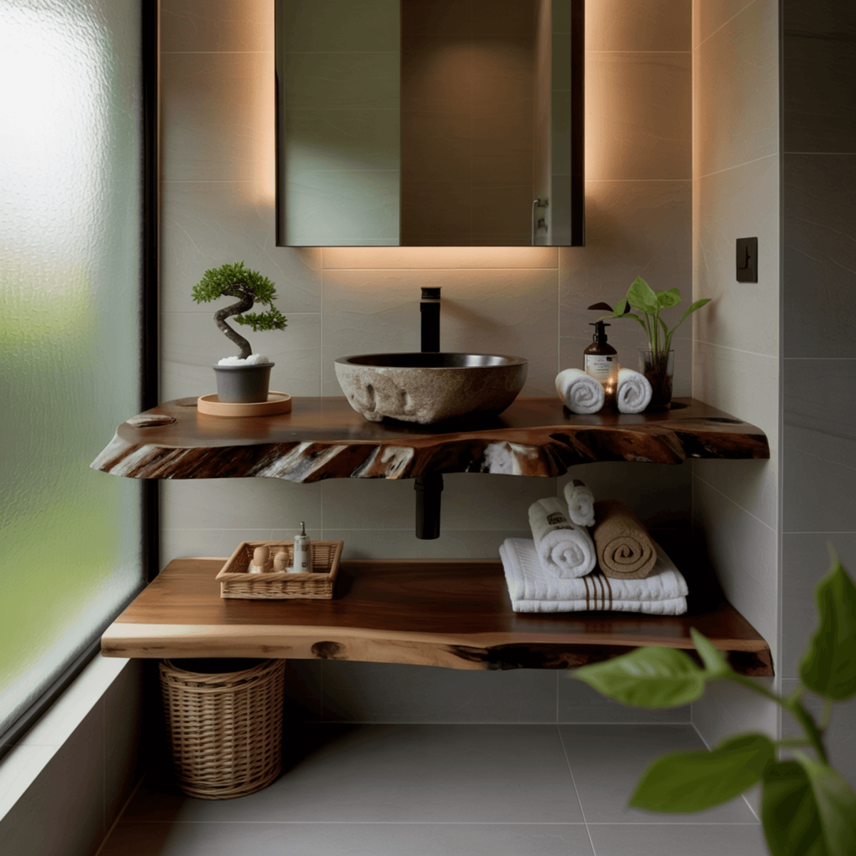 Tidewood Live Edge Floating Bathroom Vanity