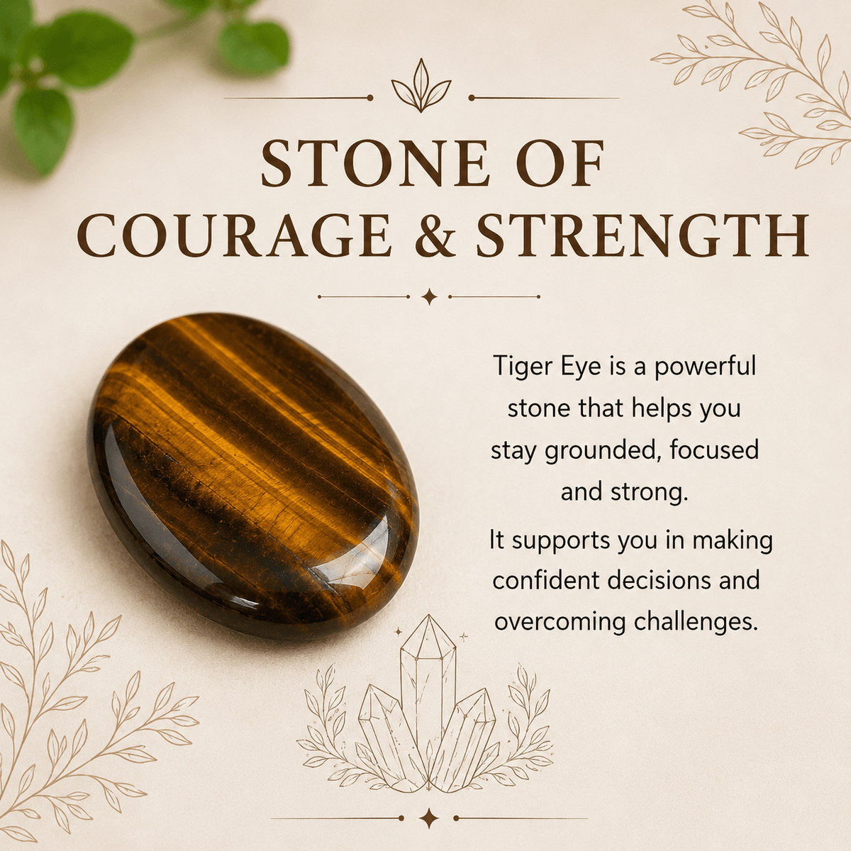 Tiger Eye Pocket Stones (Longevity & Protection)