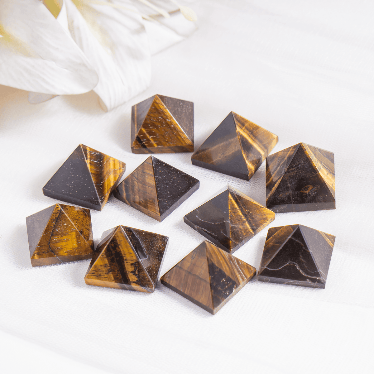 Tiger Eye Pyramids (Integrity and Strength)