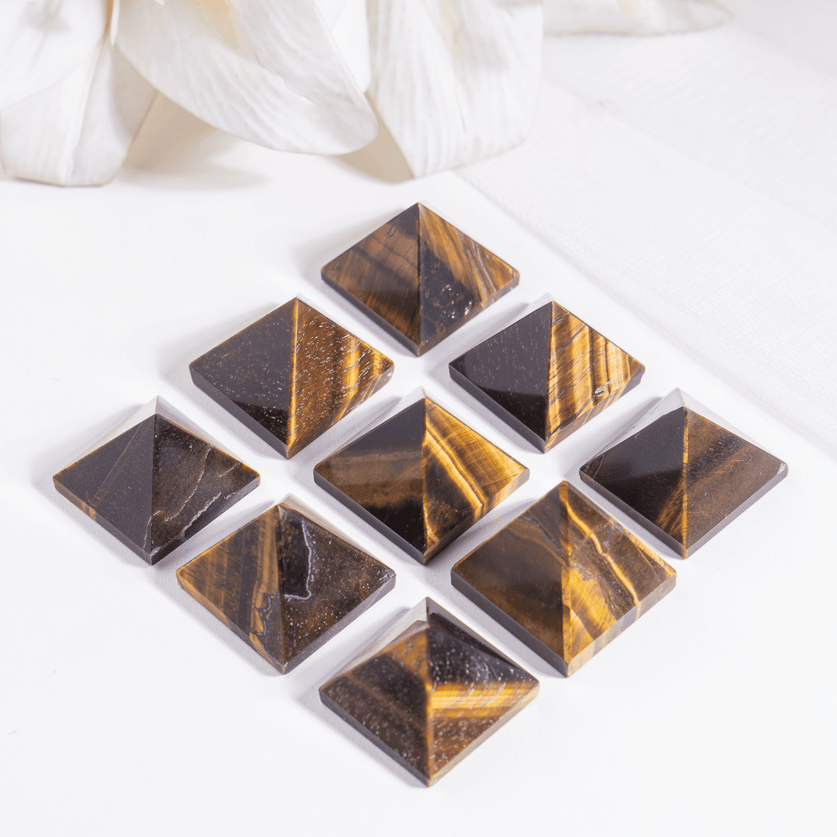 Tiger Eye Pyramids (Integrity and Strength)
