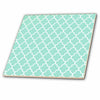 3dRose InspirationzStore Patterns - Mint Quatrefoil Pattern - Light Teal Turquoise Moroccan Tiles - Pastel Aqua Blue Clover Lattice - Tiles (ct_120256)