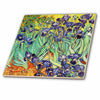 3dRose InspirationzStore Vintage Art - Irises by Vincent van Gogh 1889 - purple flowers iris garden - copy of famous painting by the master - Tiles (ct_155630)