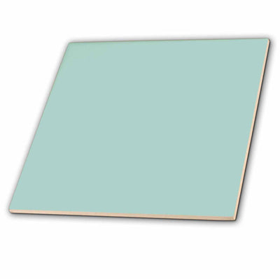 3dRose InspirationzStore Solid Colors - Plain mint blue - solid color - light turquoise-grey-gray - modern contemporary simple pastel teal - Tiles (ct_159844)