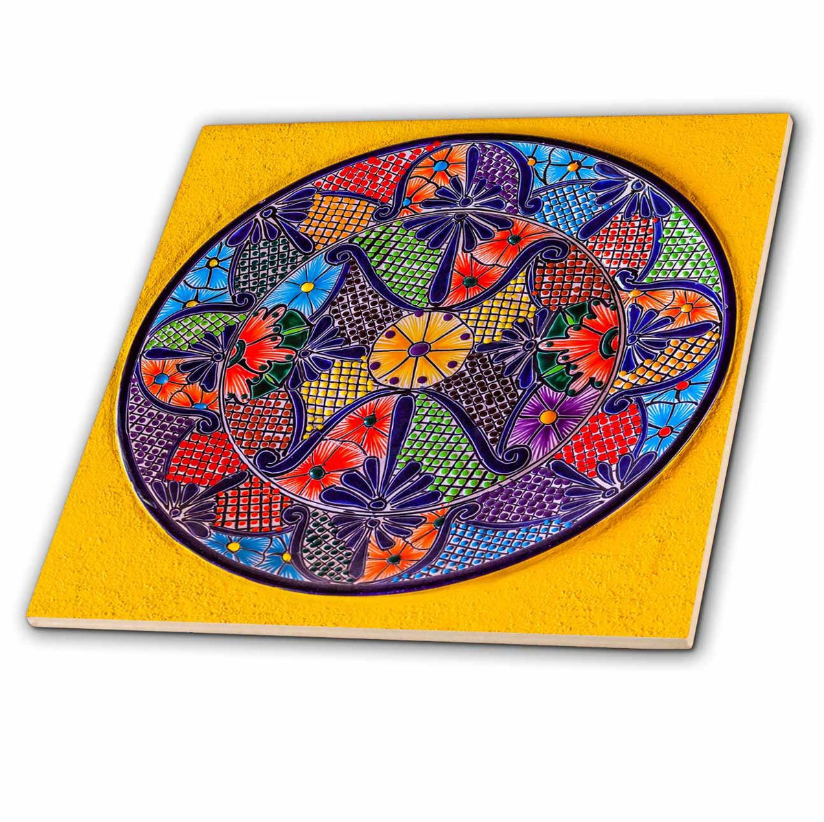 3dRose Danita Delimont - Artwork - Colorful Ceramic Mexican Plate, Guanajuato, Mexico - Tiles