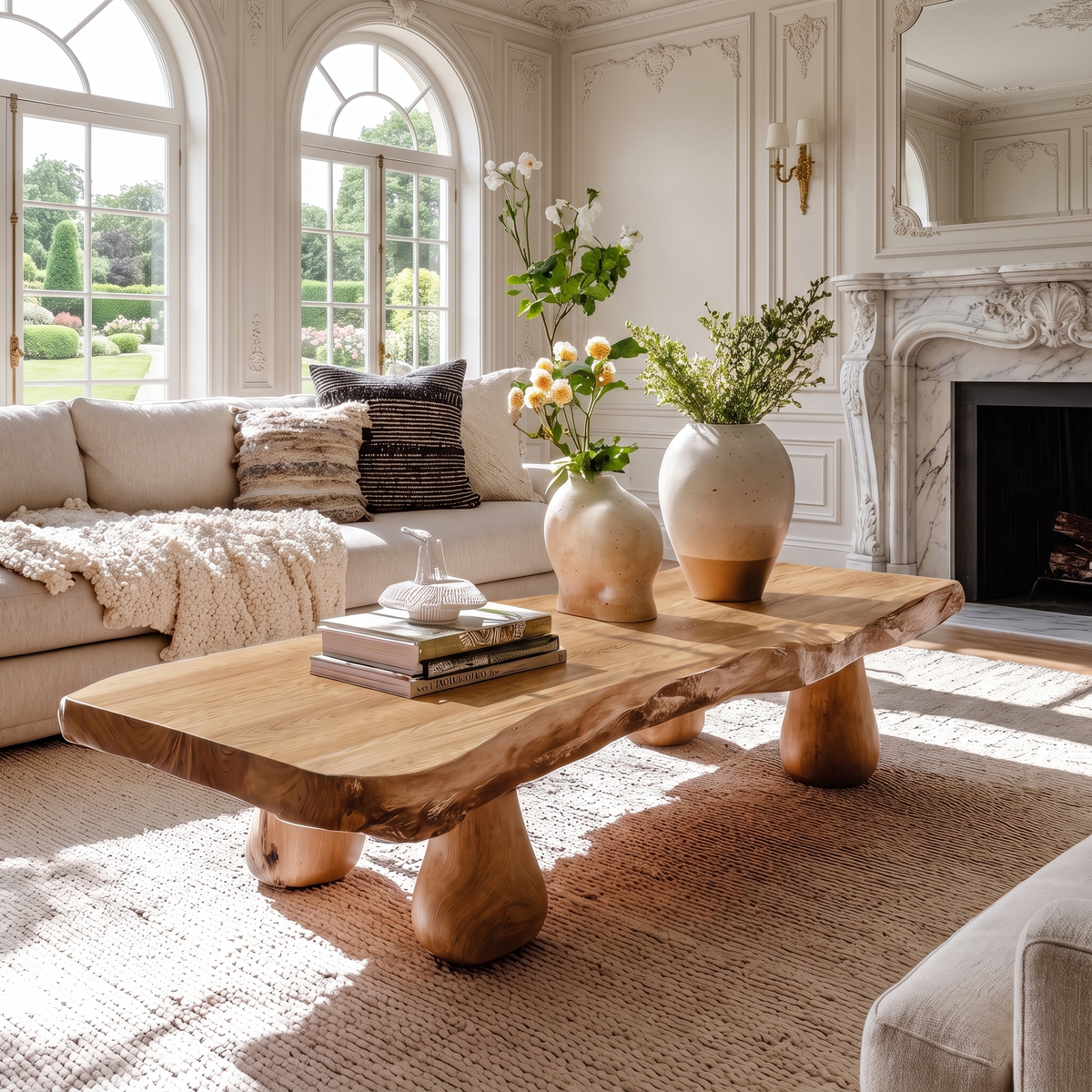 Organic Modern Solid Wood Coffee Table