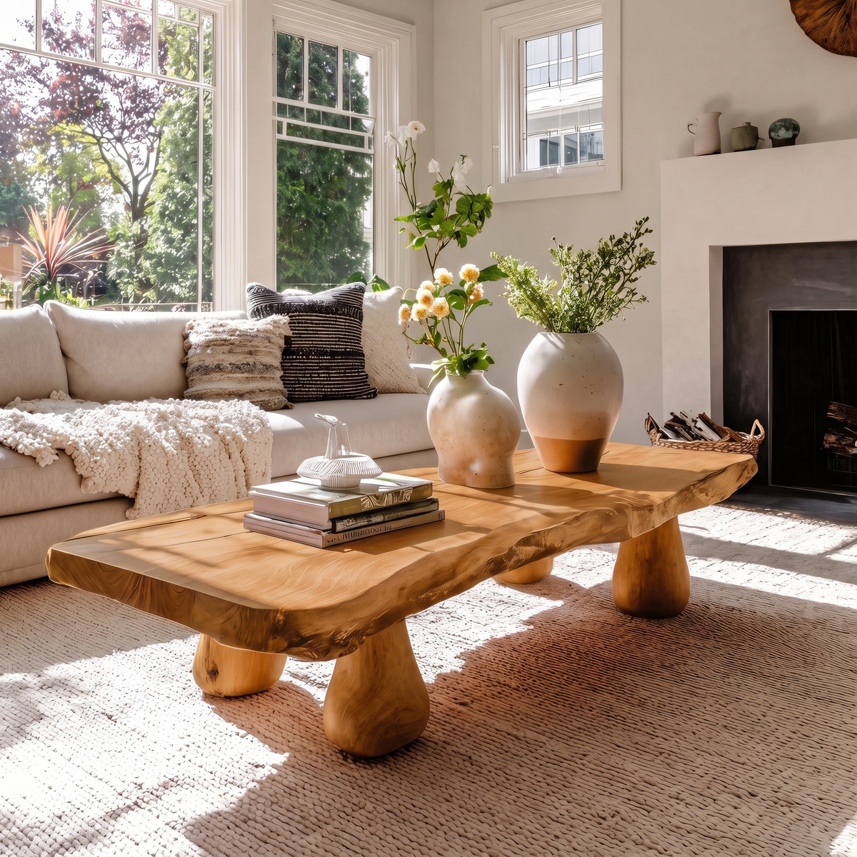 Organic Modern Solid Wood Coffee Table