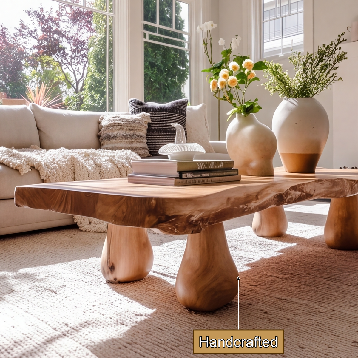 Organic Modern Solid Wood Coffee Table