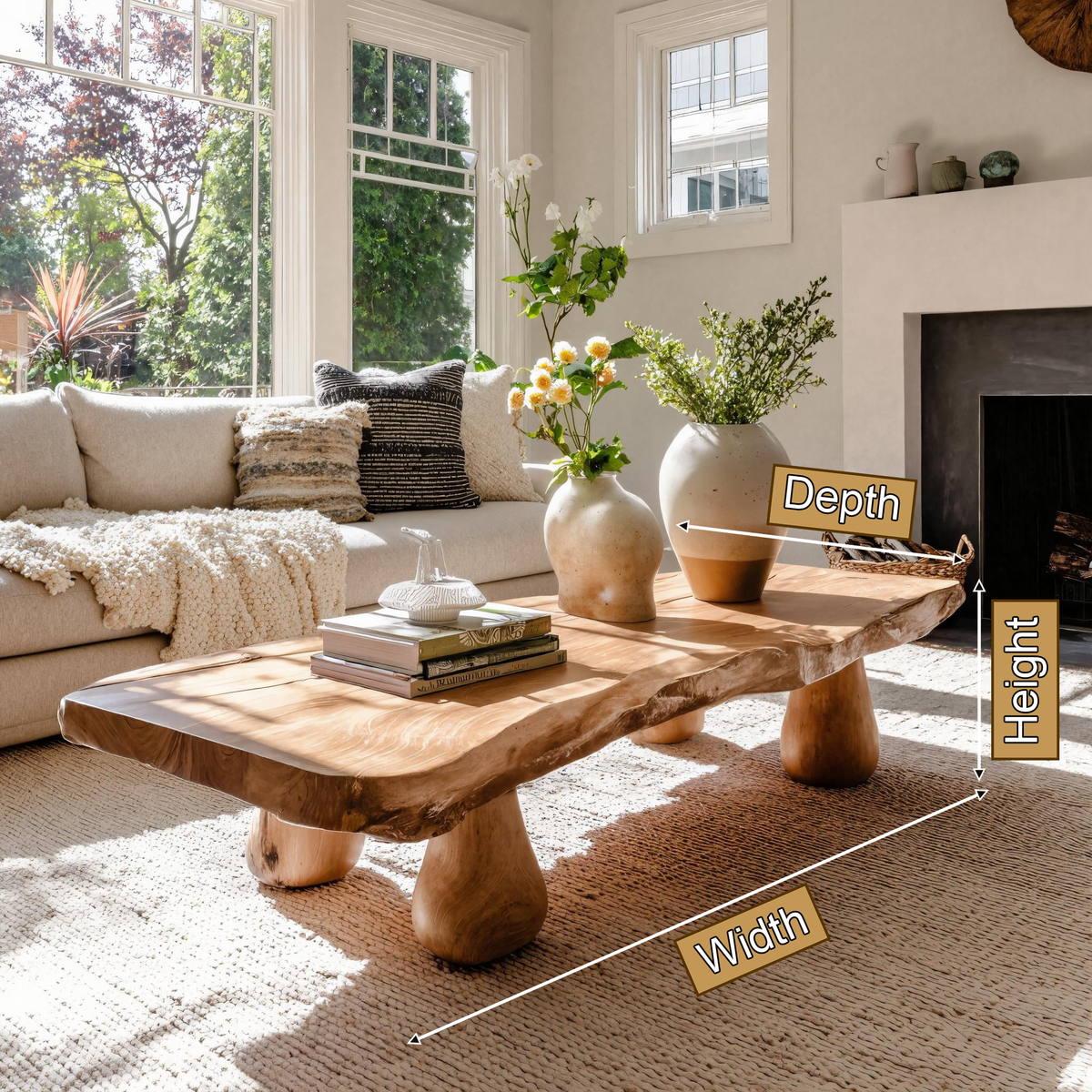 Organic Modern Solid Wood Coffee Table