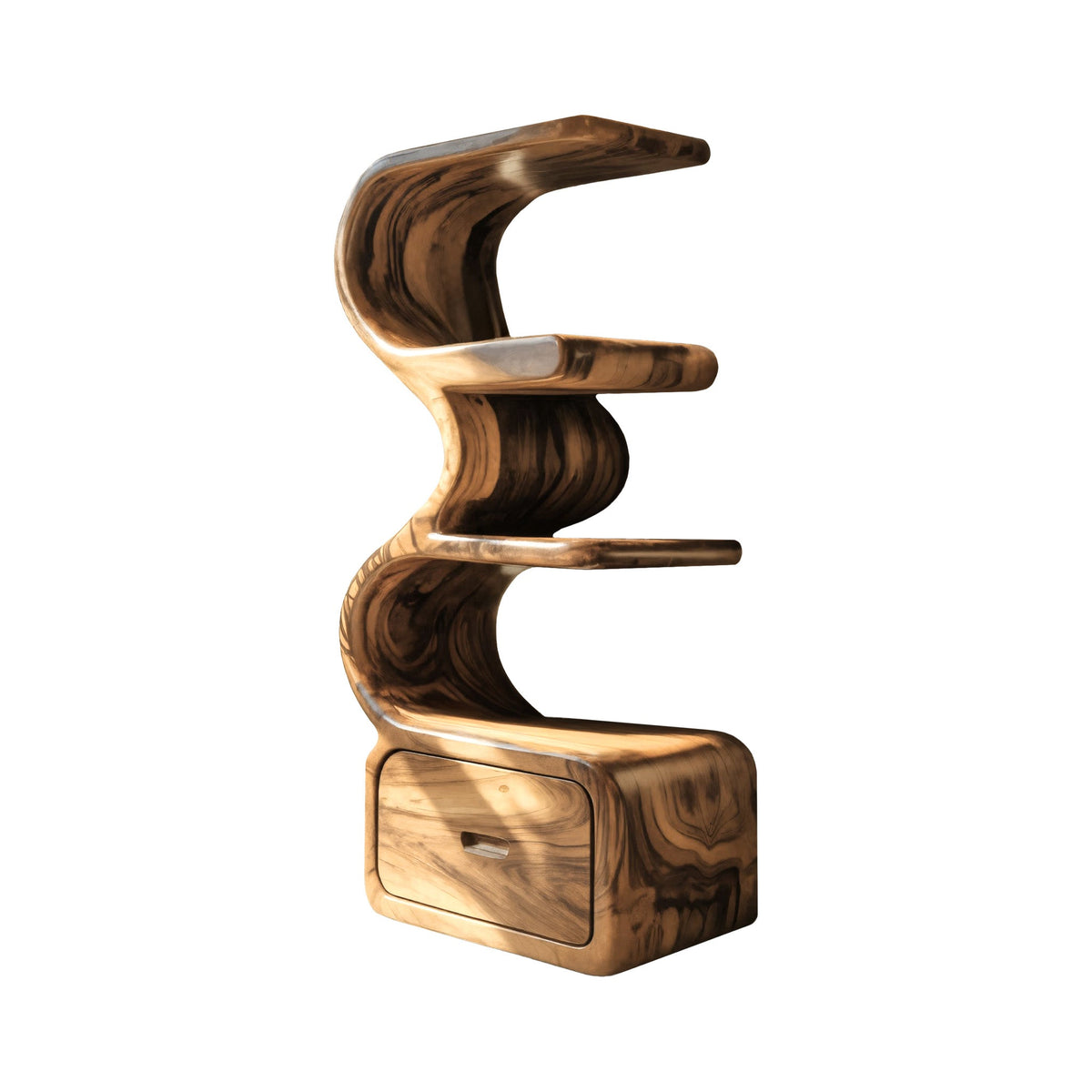 S-Curvecrest Sculpted Solid Wood Bar Cabinet