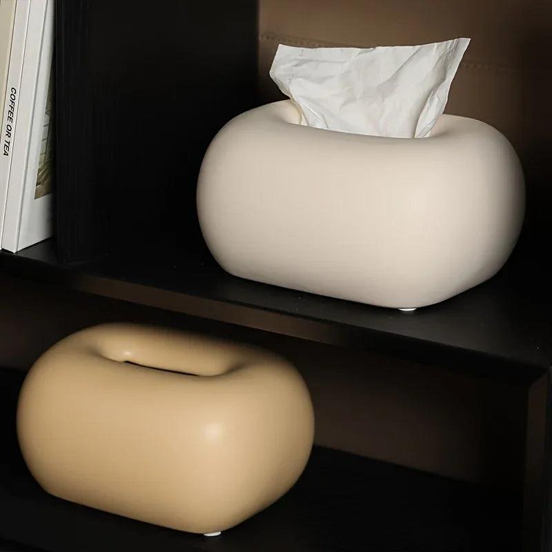 Tissue Box Holder - Modern Ceramic White