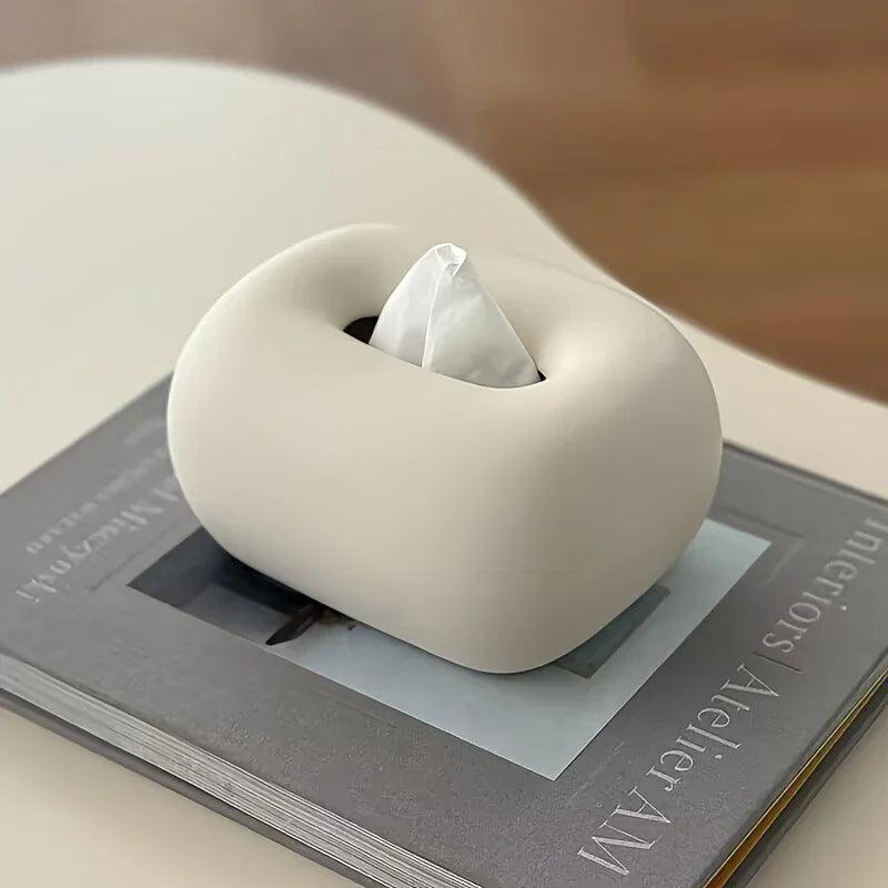 Tissue Box Holder - Modern Ceramic White