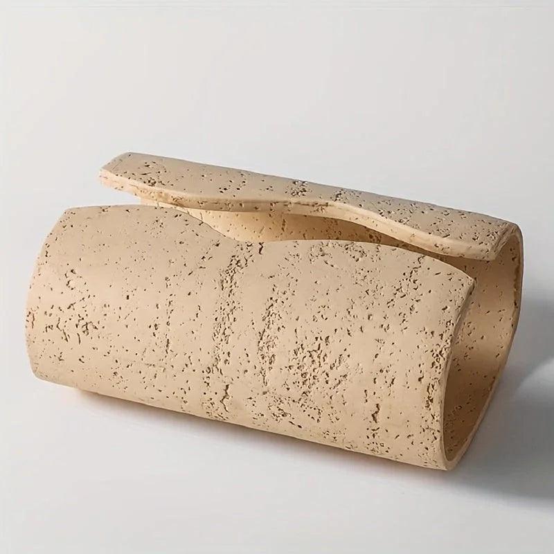 Tissue Box - Wooden Curved with Lid