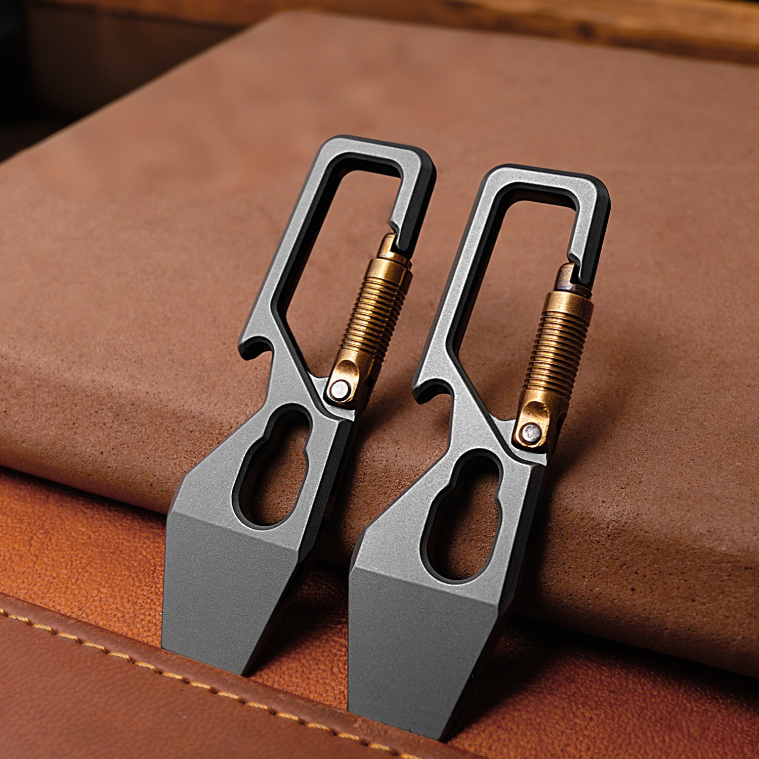 Titanium Multi-Tool Carabiner for Men - EDC Gear & Outdoor Survival Tool - Heavy-Duty Keychain Tool for Hiking, Camping, and Everyday Carry Wautton Outdoor Gear