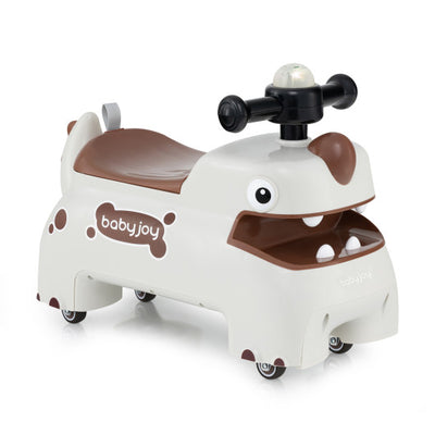 Toddler Ride on Toy Walking Sliding Car with Lights and Music-White