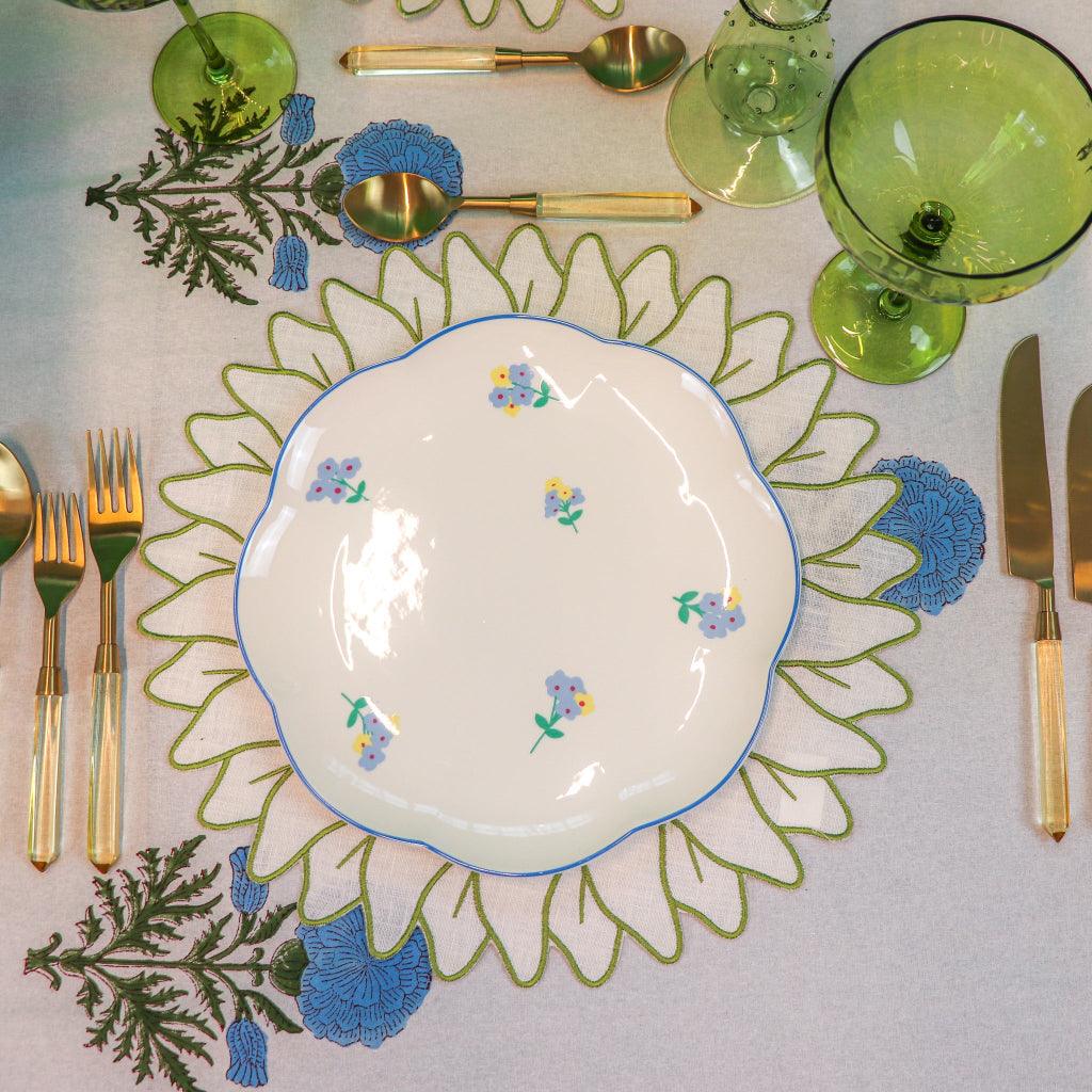 Toile de Blu Hortensia Organic Cotton Tablecloth
