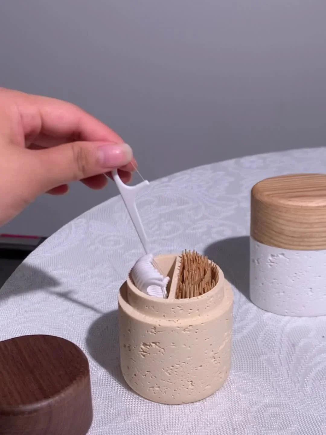 Toothpick Holder - Rustic Wooden Small