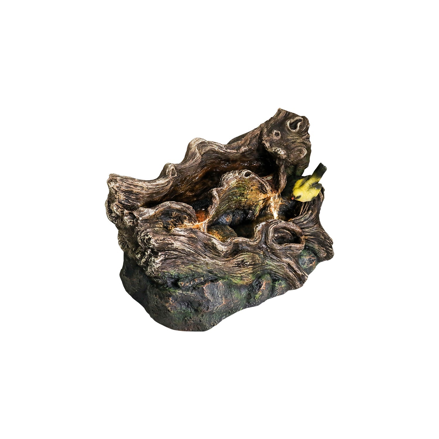 Resin Small Outdoor Water Fountain Fallen Log Form