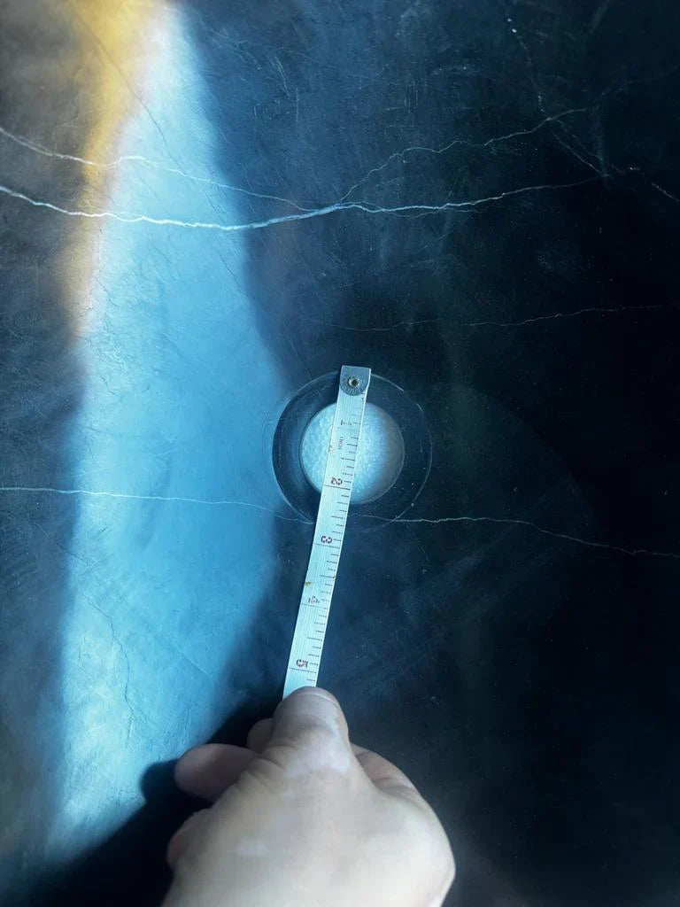 Toros Black Rustic Marble Above Vanity Bathroom Oval Sink (W)14