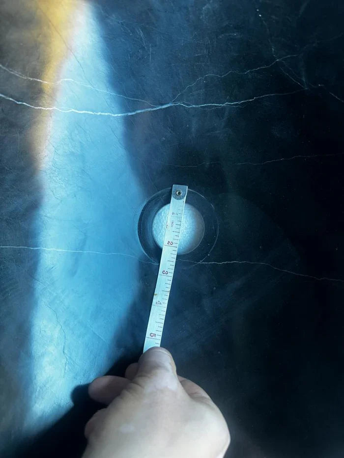 Toros Black Rustic Marble Above Vanity Bathroom Oval Sink (L)17