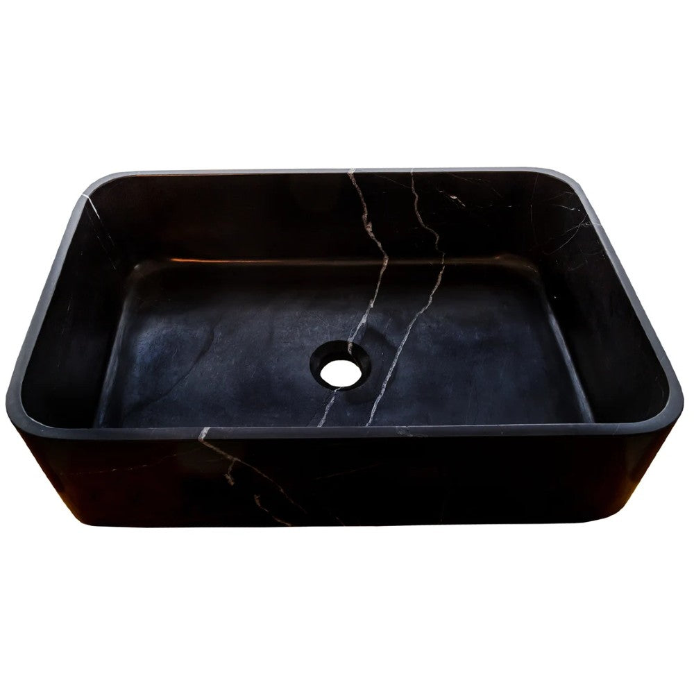 Toros Black Marble Farmhouse Rectangular Sink Polished (W)13.5