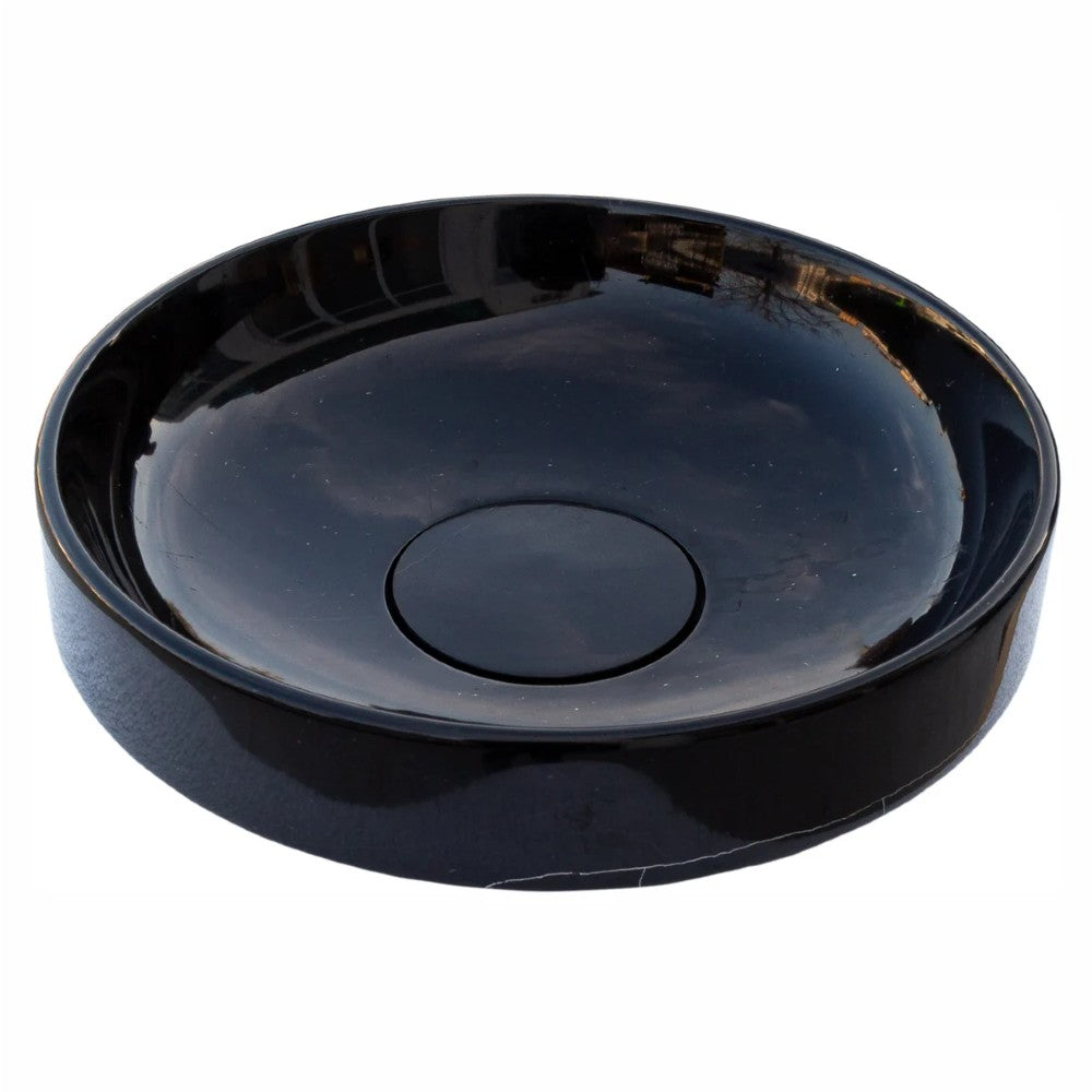 Natural Stone Toros Black Marble Above Counter Vessel Sink Polished (D)16
