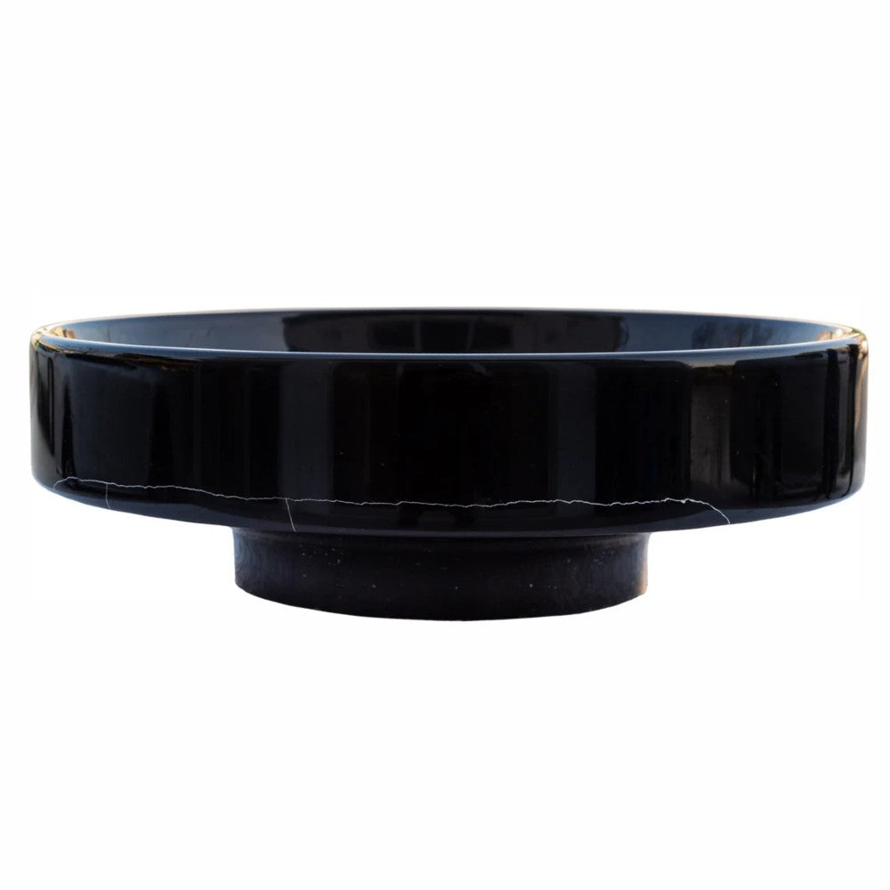 Natural Stone Toros Black Marble Above Counter Vessel Sink Polished (D)16