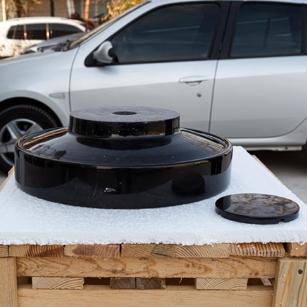Natural Stone Toros Black Marble Above Counter Vessel Sink Polished (D)16