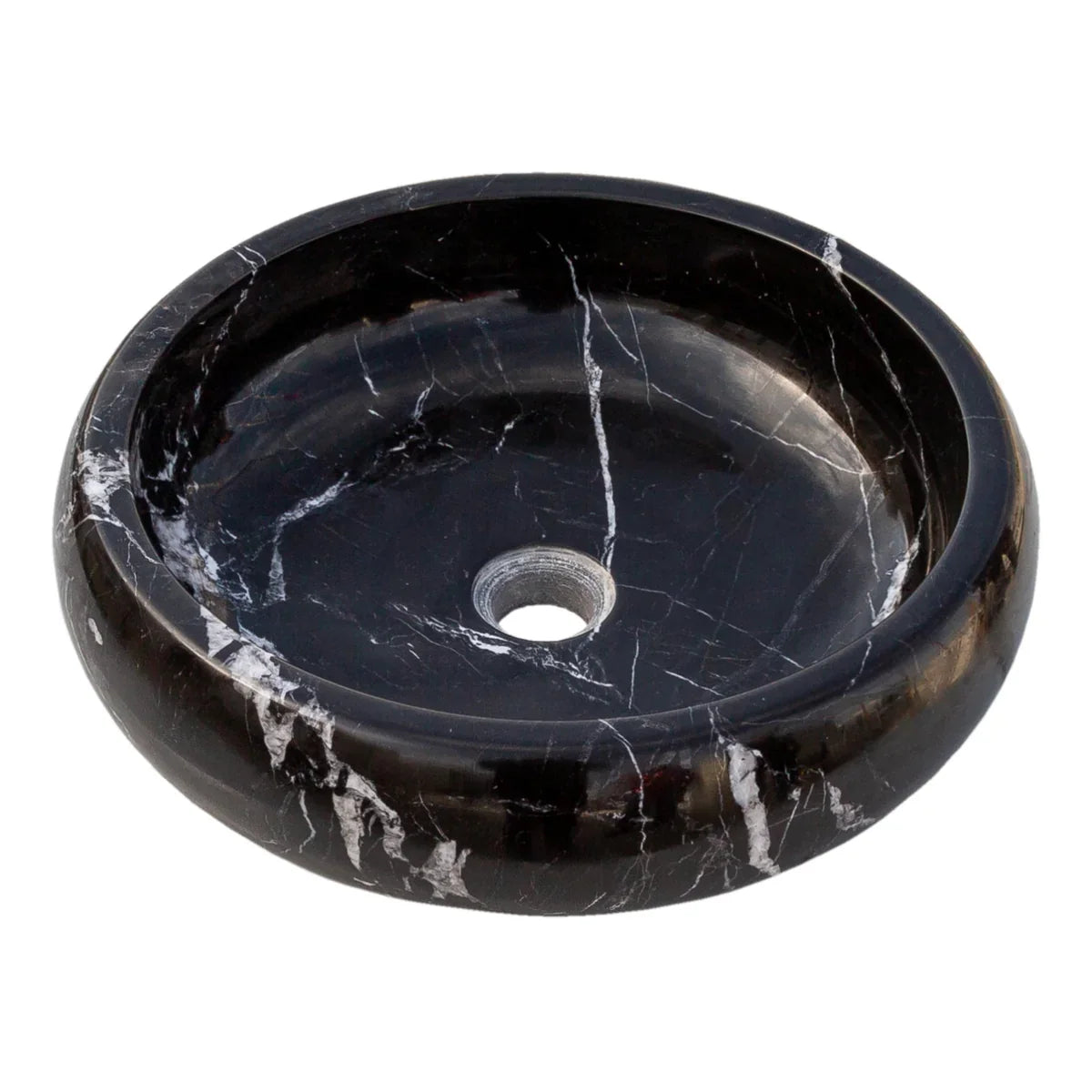 Toros Black Marble Above Vanity Bathroom Vessel Sink Polished (D)16
