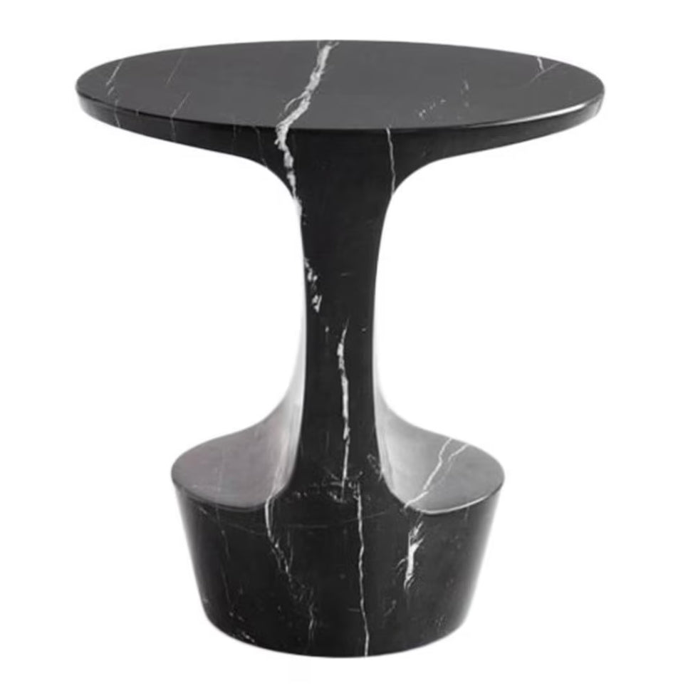 Toros Black Solid Marble End/Side Table Special Design Polished (W)13