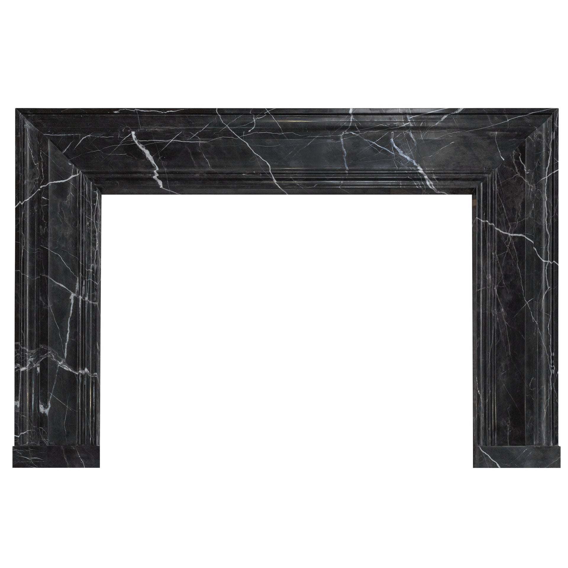Toros Black Marble Hand-carved Fireplace Mantel Polished (W)49
