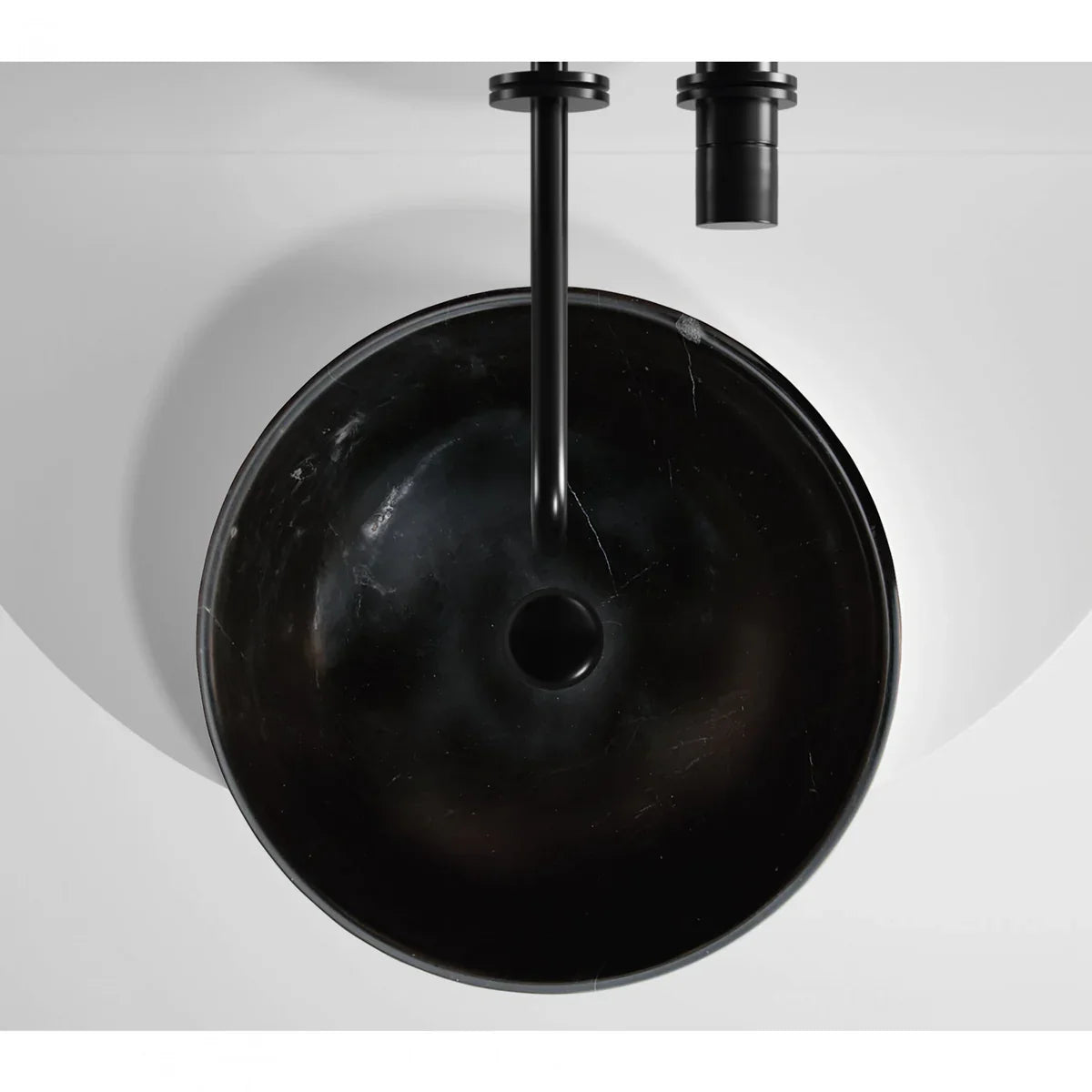 Toros Black Natural Stone Marble Above Vanity Bathroom Sink Semi-Polished (D)16
