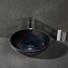 Toros Black Natural Stone Marble Above Vanity Bathroom Sink Semi-Polished (D)16