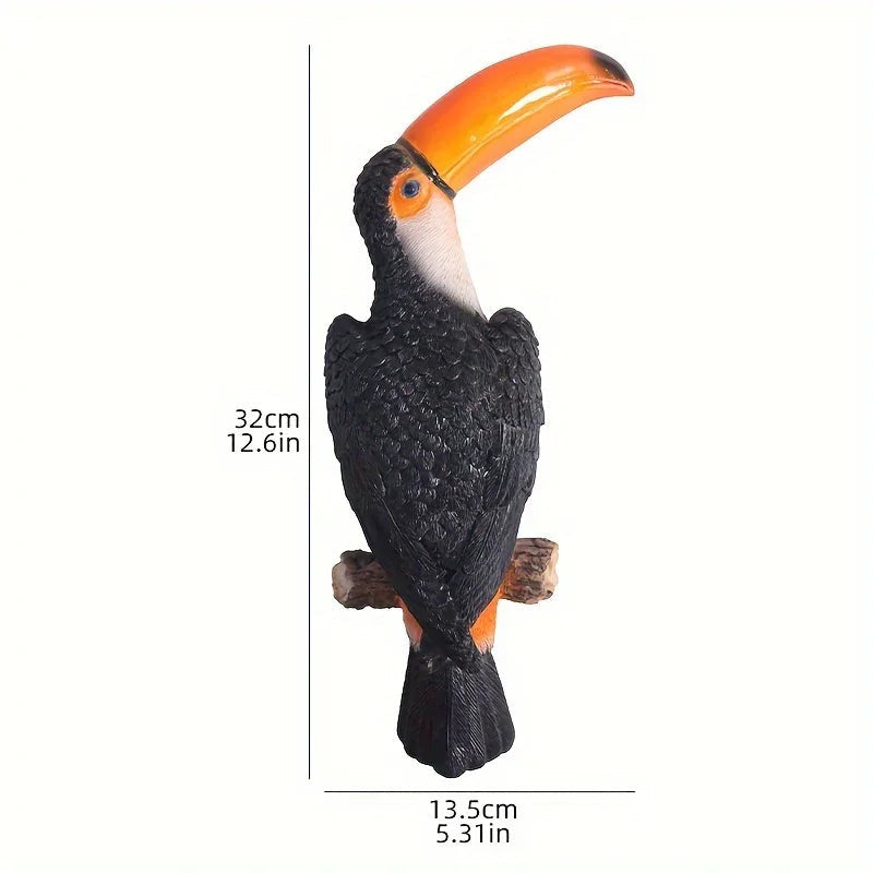 [Toucan Wall Art] Resin Toucan Wall Art Decoration - Weather-Resistant Handcrafted Tropical Bird Sculpture - Indoor/Outdoor Hanging Decor for Patio, Living Room, Garden - No Electricity Needed
