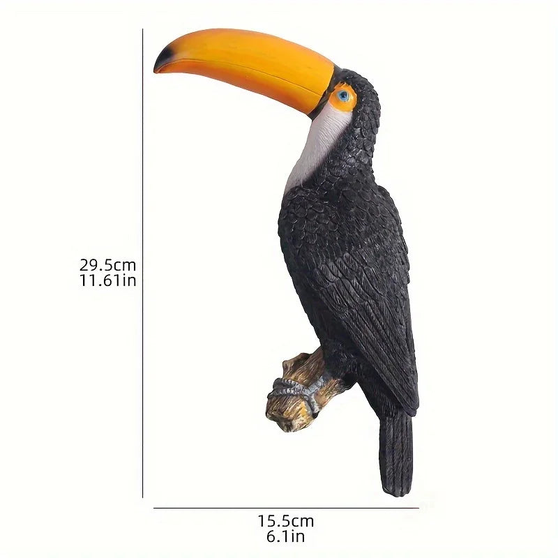 [Toucan Wall Art] Resin Toucan Wall Art Decoration - Weather-Resistant Handcrafted Tropical Bird Sculpture - Indoor/Outdoor Hanging Decor for Patio, Living Room, Garden - No Electricity Needed