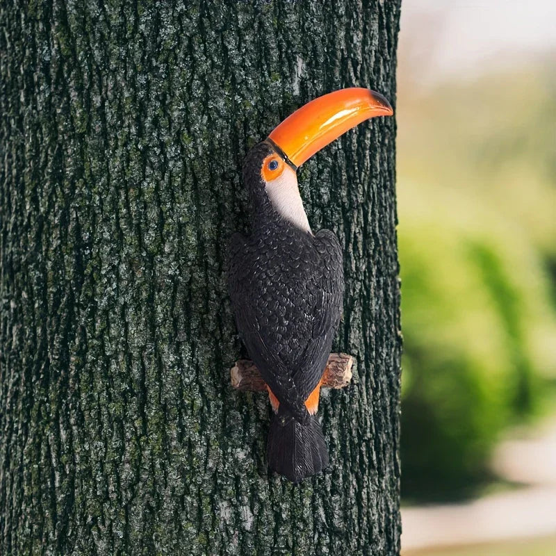 [Toucan Wall Art] Resin Toucan Wall Art Decoration - Weather-Resistant Handcrafted Tropical Bird Sculpture - Indoor/Outdoor Hanging Decor for Patio, Living Room, Garden - No Electricity Needed