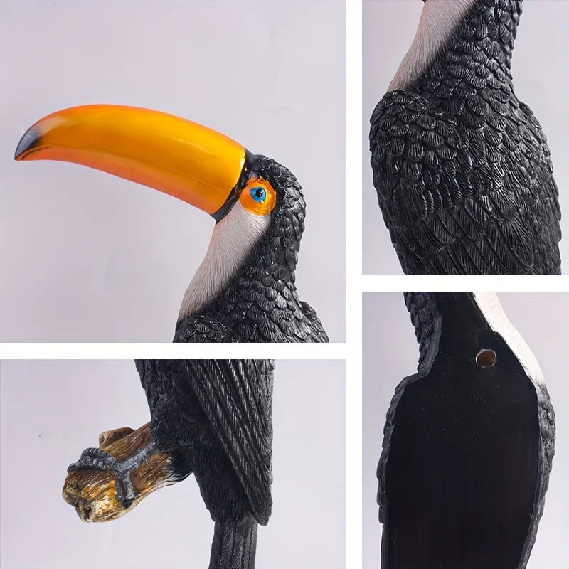 [Toucan Wall Art] Resin Toucan Wall Art Decoration - Weather-Resistant Handcrafted Tropical Bird Sculpture - Indoor/Outdoor Hanging Decor for Patio, Living Room, Garden - No Electricity Needed