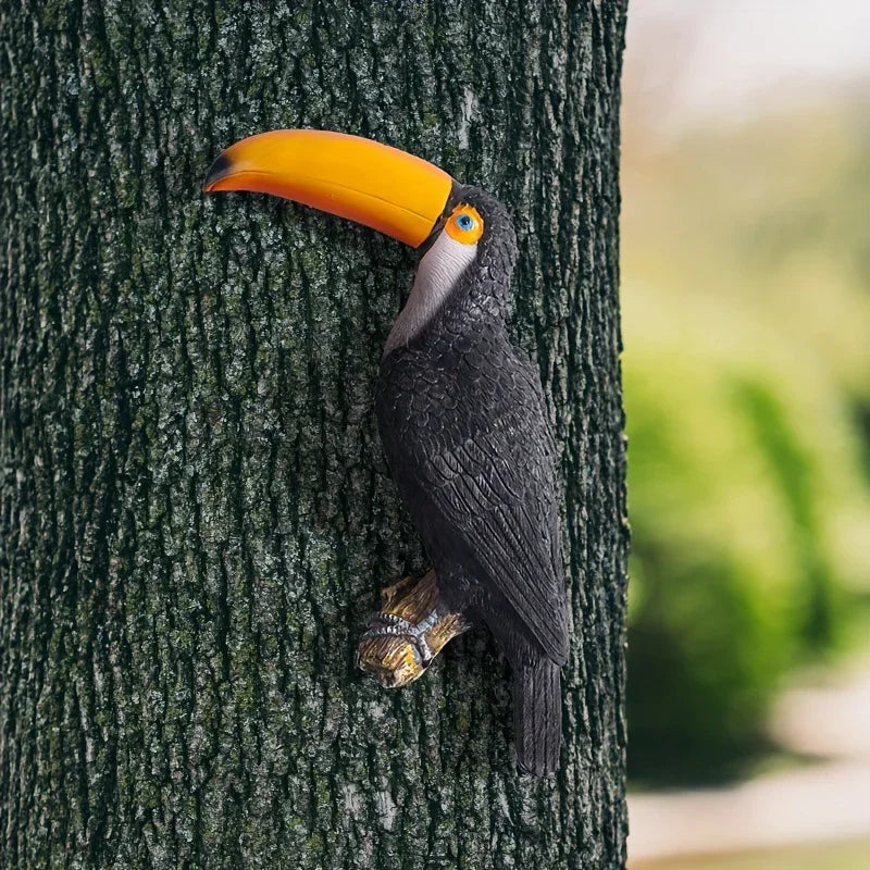 [Toucan Wall Art] Resin Toucan Wall Art Decoration - Weather-Resistant Handcrafted Tropical Bird Sculpture - Indoor/Outdoor Hanging Decor for Patio, Living Room, Garden - No Electricity Needed