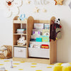 Toy Storage Organizer with 4-Tier Sling Shelves-Natural