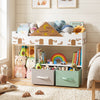 Toy Storage Organizer with Stuffed Animal Storage and Open Shelves-White