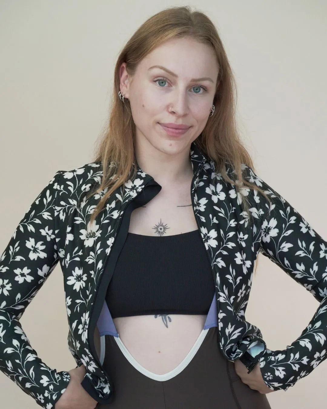 Transition Long-Sleeve Jersey - Black Floral Maze