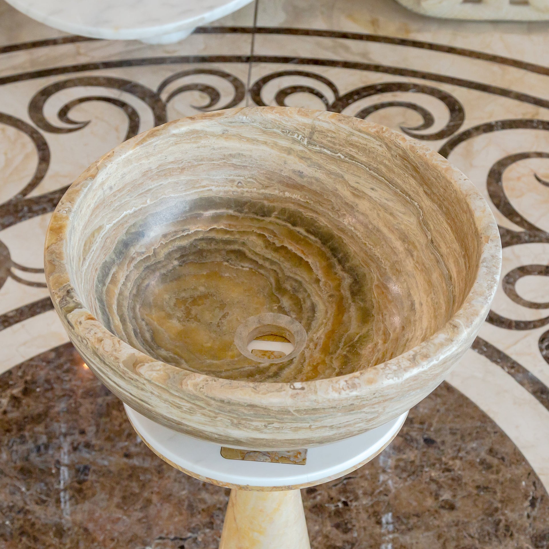 Traonyx Travertine Onyx Natural Stone Vessel Sink (D)16