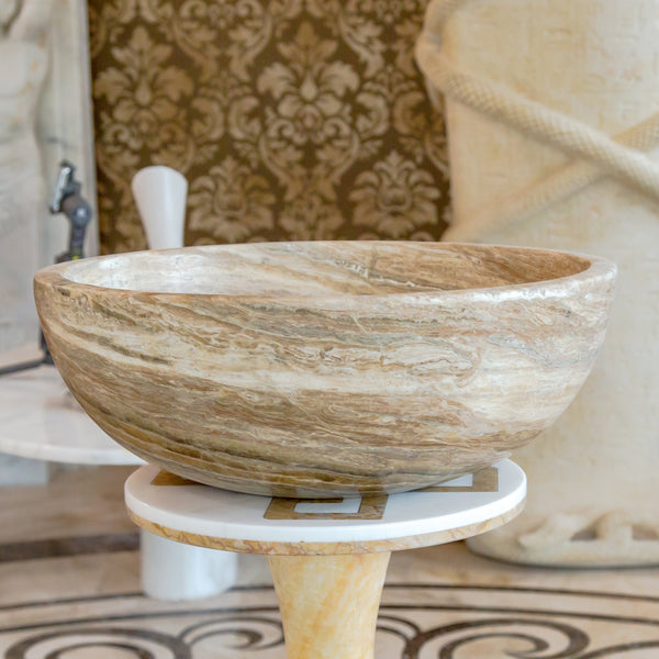 Traonyx Travertine Onyx Natural Stone Vessel Sink (D)16