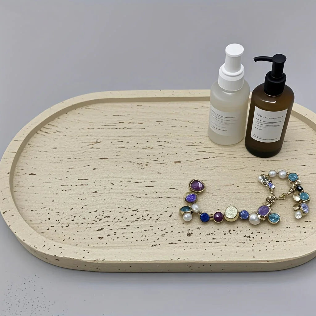 Tray - Natural Yellow Marble Round