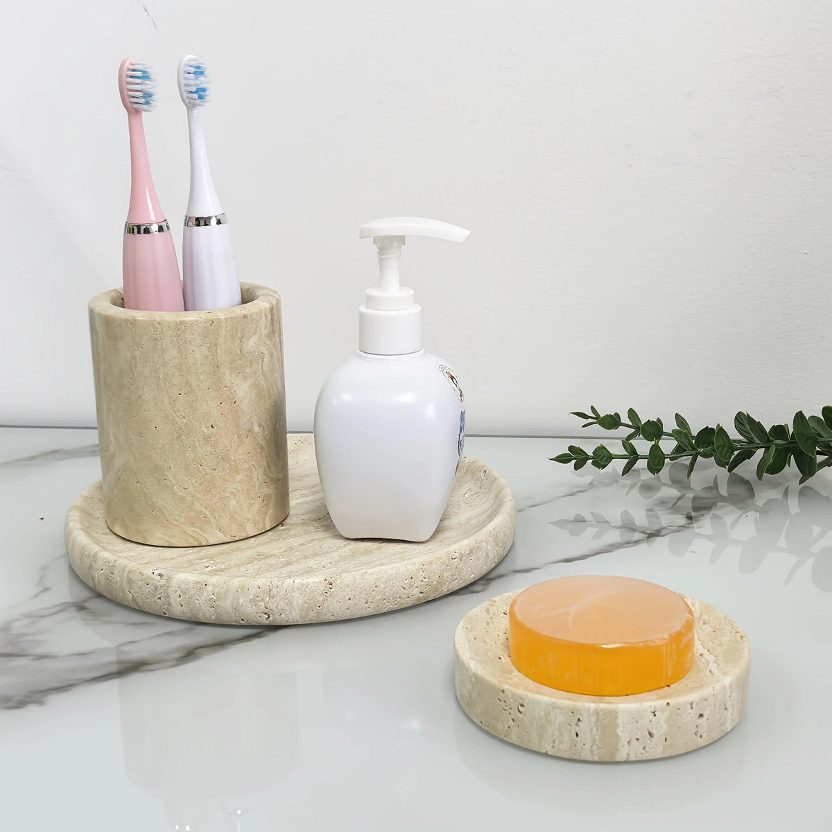 Tray - Pearl Marble Round